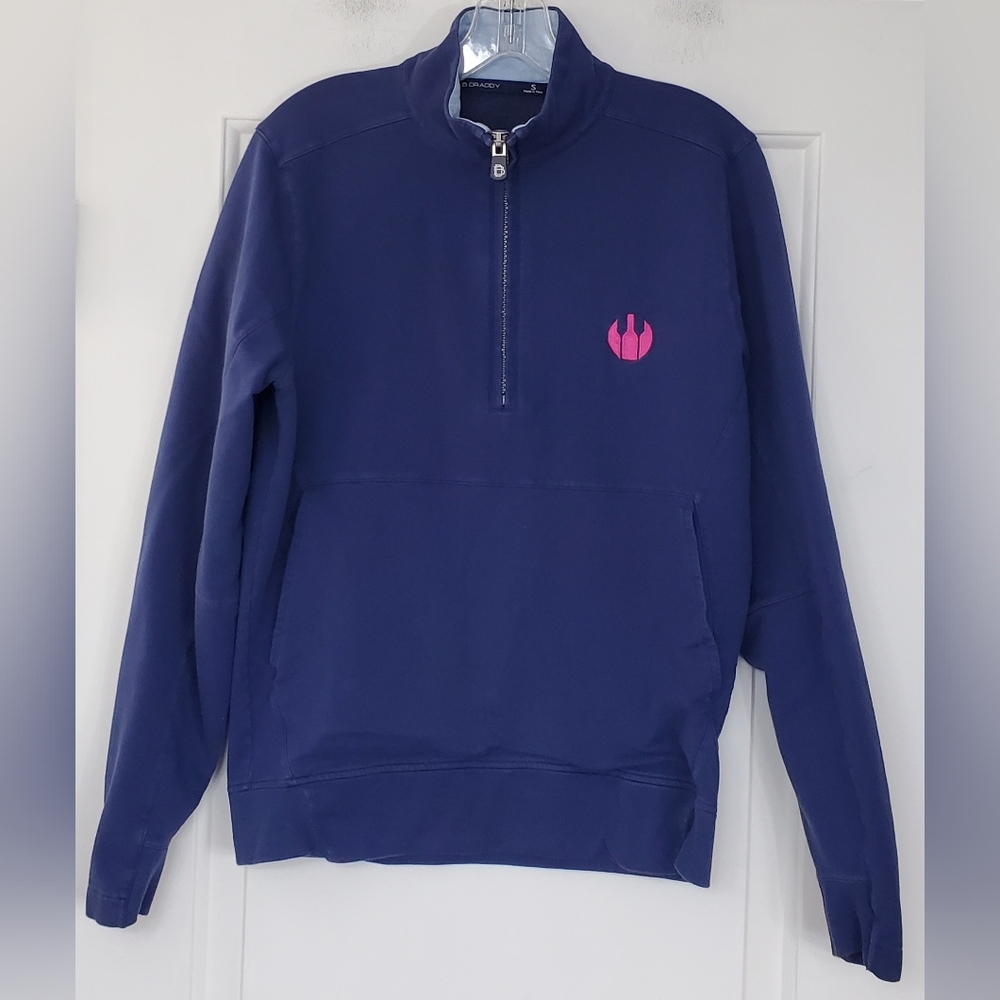 B. Draddy Russel Mens 1/4 Zip Pullover Golf Stretch Embroidered Logo Size S GUC